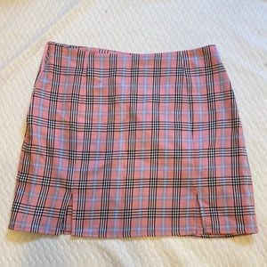Plaid Pink and Black Schoolgirl Mini Skirt